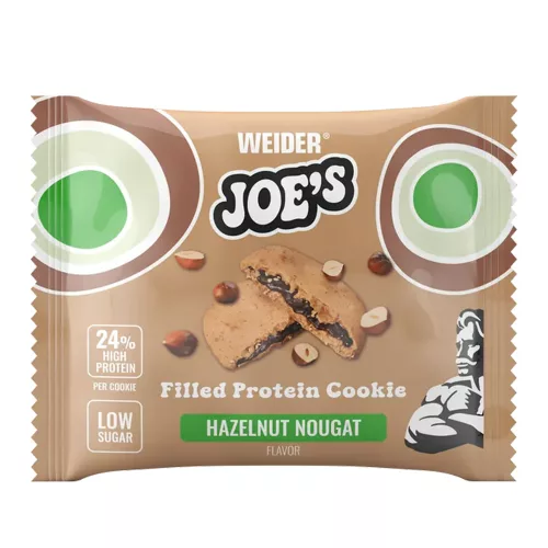 Weider Joe's Filled Protein Cookie fehérje süti 12x60 g - Törökmogyoró-nugát