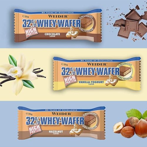 Weider 32% Whey-Wafer Bar fehérje szelet - 12x35g - vanília-joghurt