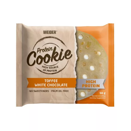 Weider Protein Cookie fehérje süti - 14x50g - Toffee-fehércsoki