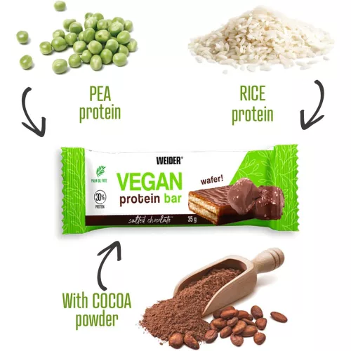 Weider Vegan Protein Wafer Bar fehérje szelet - 12x35g - sós csokoládé
