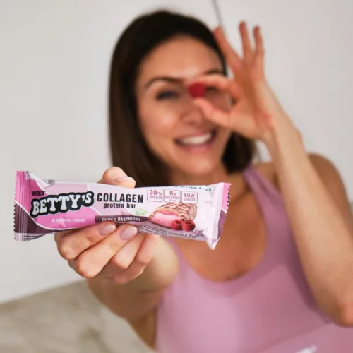 Weider Betty's Collagen Protein Bar 12x50g kollagén szelet - csokis-málna